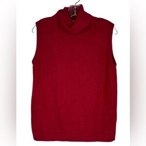 Nygard Collection Angora Sleeveless Turtleneck Red Sweater Woman Petite M 10/12